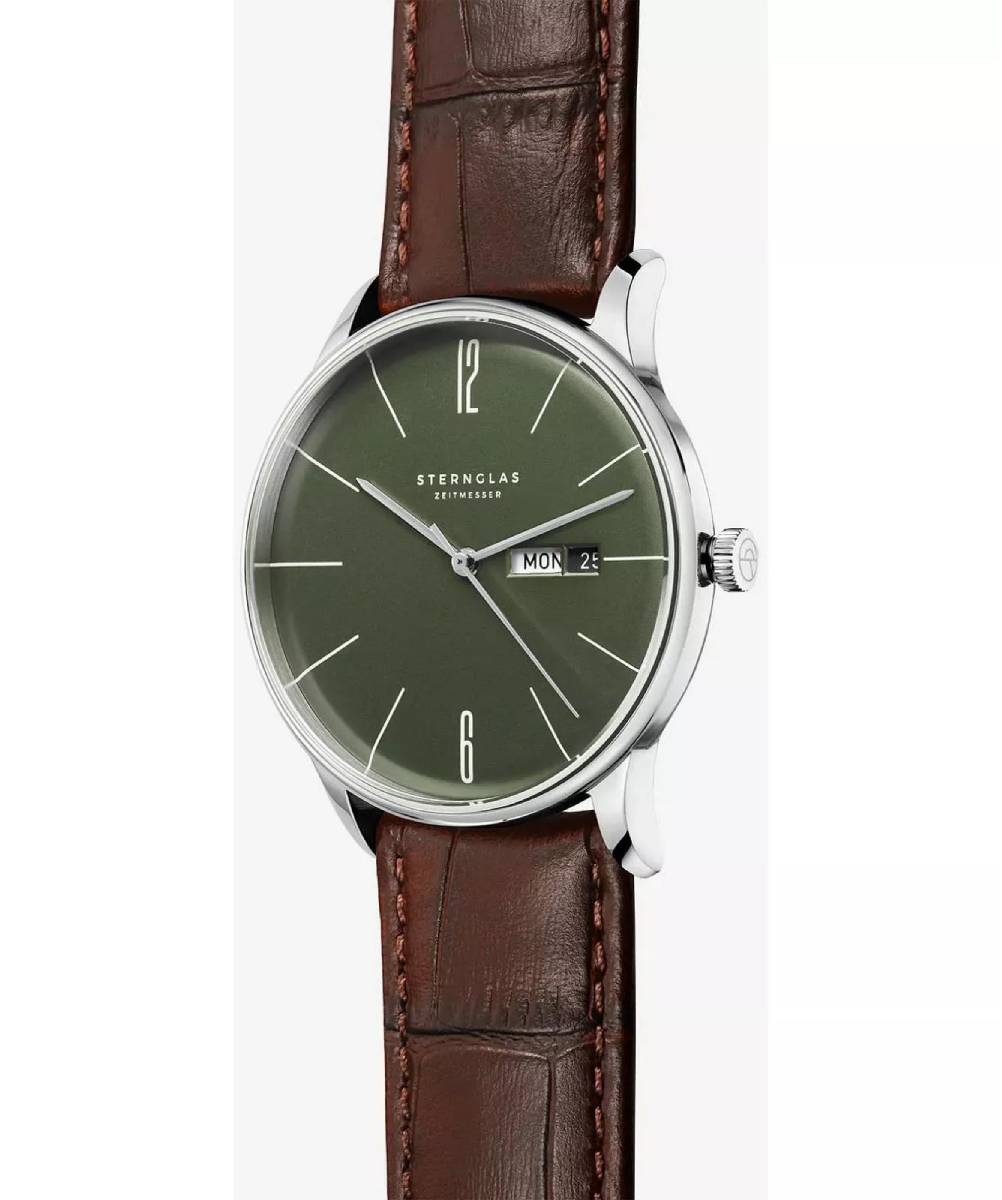 MONTRE STERNGLAS BERLIN VERT OLIVE ARGENT – Image 4
