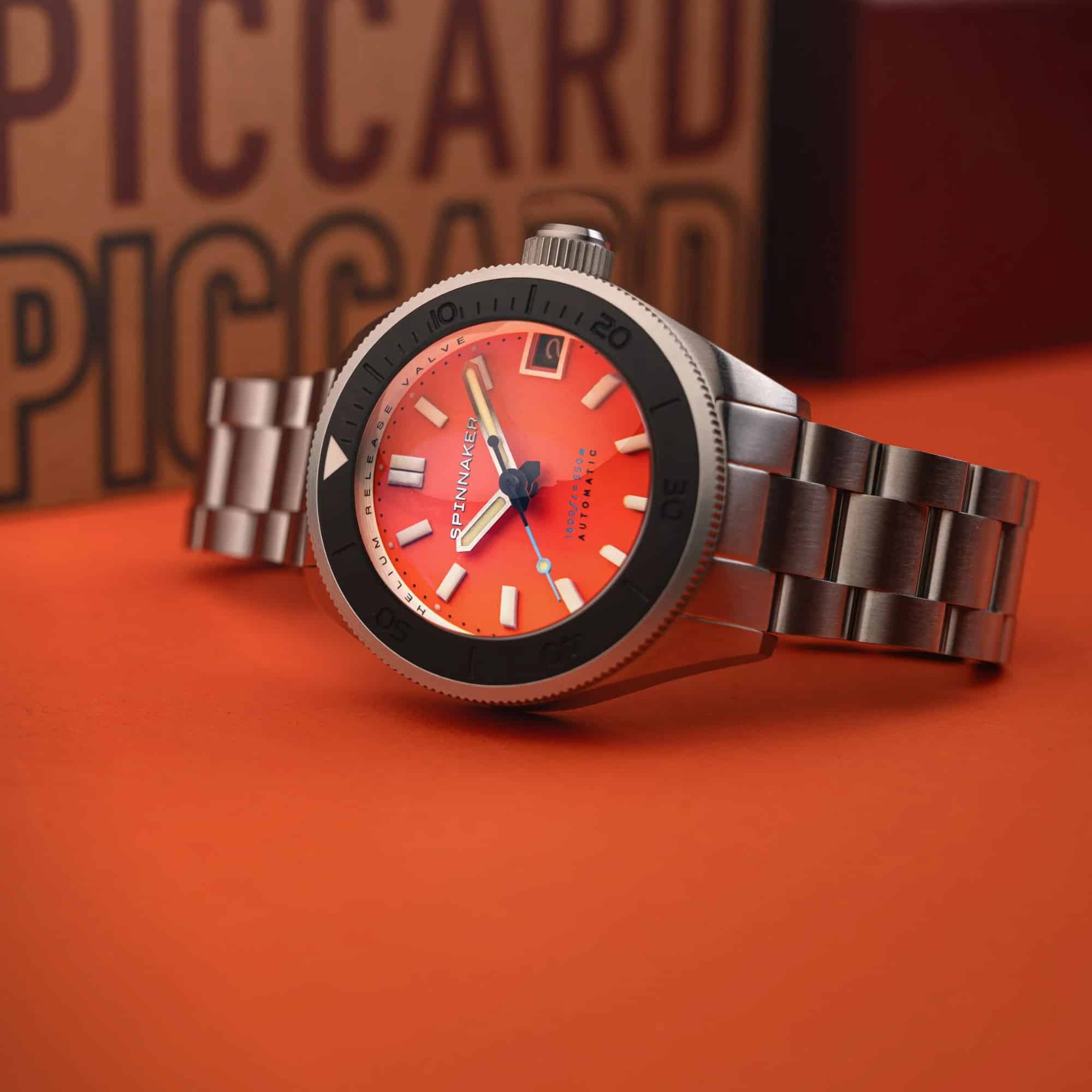 MONTRE SPINNAKER PICCARD AUTOMATIQUE ORANGE – Image 5