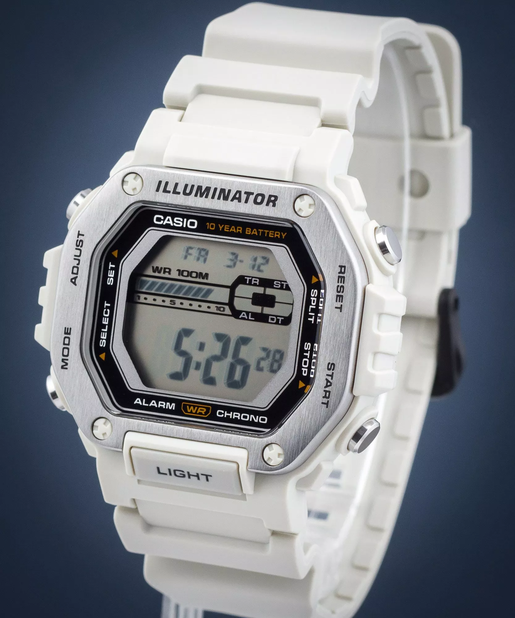 MONTRE CASIO ILLUMINATOR DIGITAL RÉSINE BLANC – Image 2