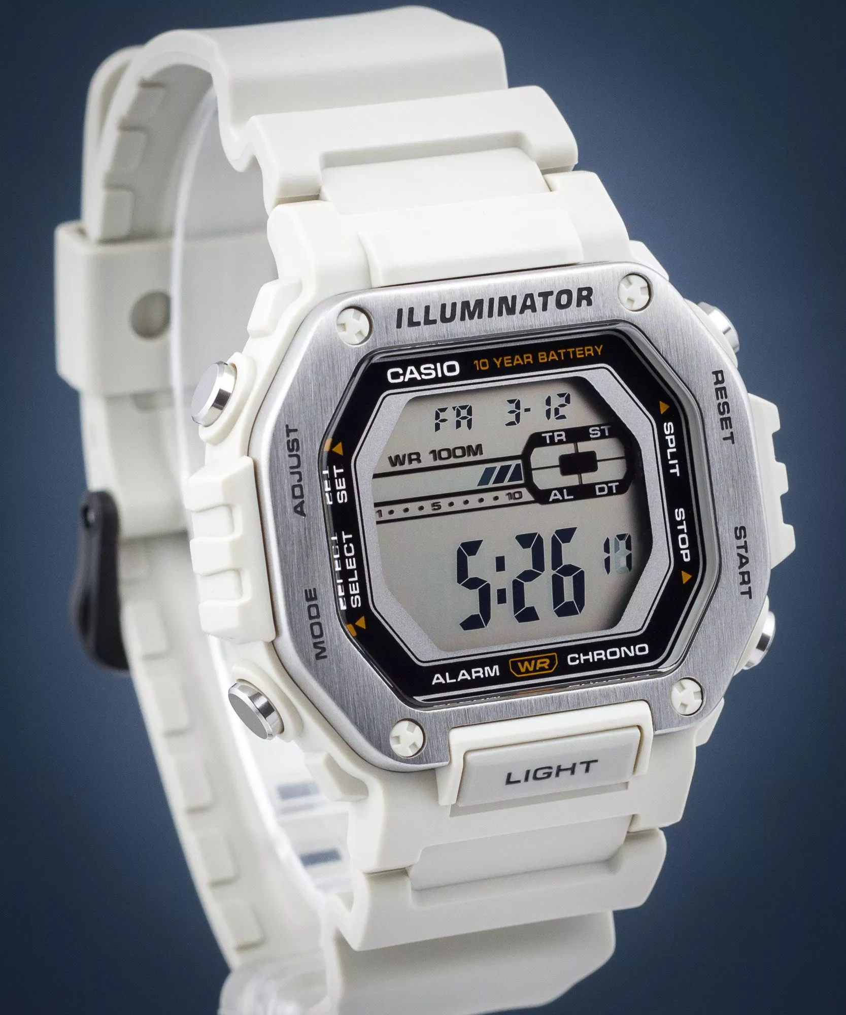 MONTRE CASIO ILLUMINATOR DIGITAL RÉSINE BLANC – Image 3