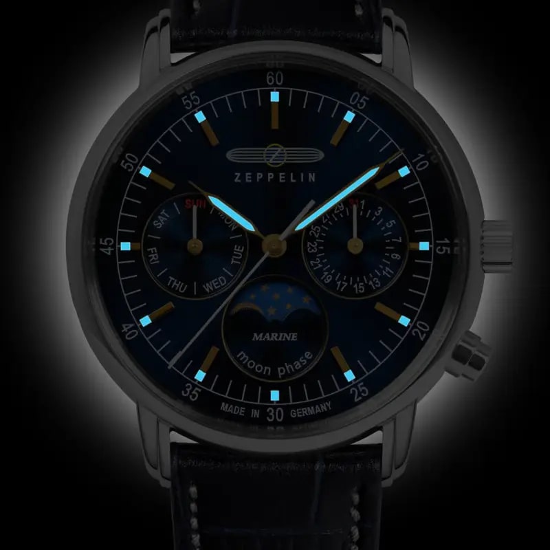 MONTRE ZEPPELIN LZ14 MARINE LADY MOON PHASE BLUE – Image 2