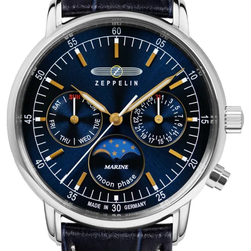 MONTRE ZEPPELIN LZ14 MARINE LADY MOON PHASE BLUE – Image 3