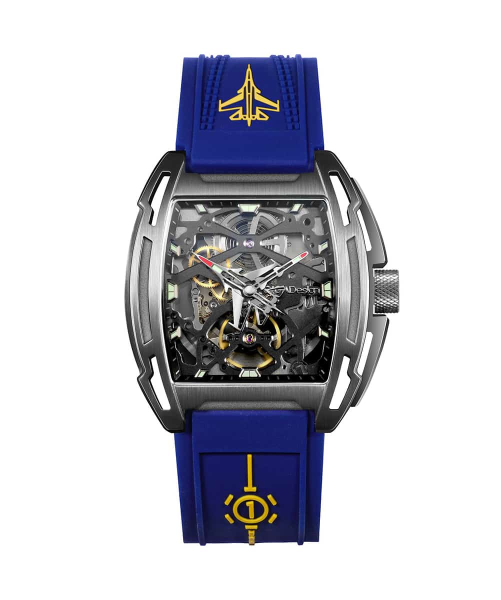 MONTRE CIGADESIGN AIRCRAFT CARRIER BLUE WRISTWATCH