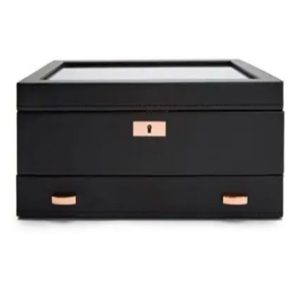 WOLF AXIS BOITE A MONTRE 10 PIECES AVEC RANGEMENTS CUIVRE