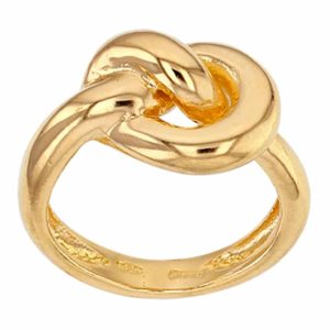 BAGUE NOEUD ARGENT DORÉ