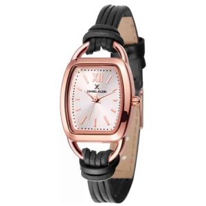 MONTRE DANIEL KLEIN ANALOGIQUE EN CUIR NOIR