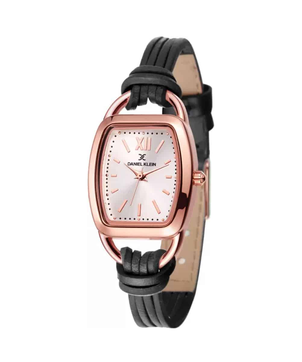 MONTRE DANIEL KLEIN ANALOGIQUE EN CUIR NOIR