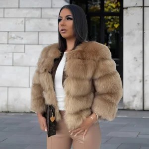 Amelia - Veste en fausse fourrure pour femmes, chic et chaude