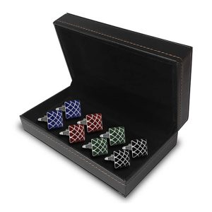 LOT DE 4X BOUTON DE MANCHETTE ACIER