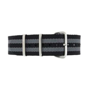 BRACELET NYLON NATO NOIR GRIS