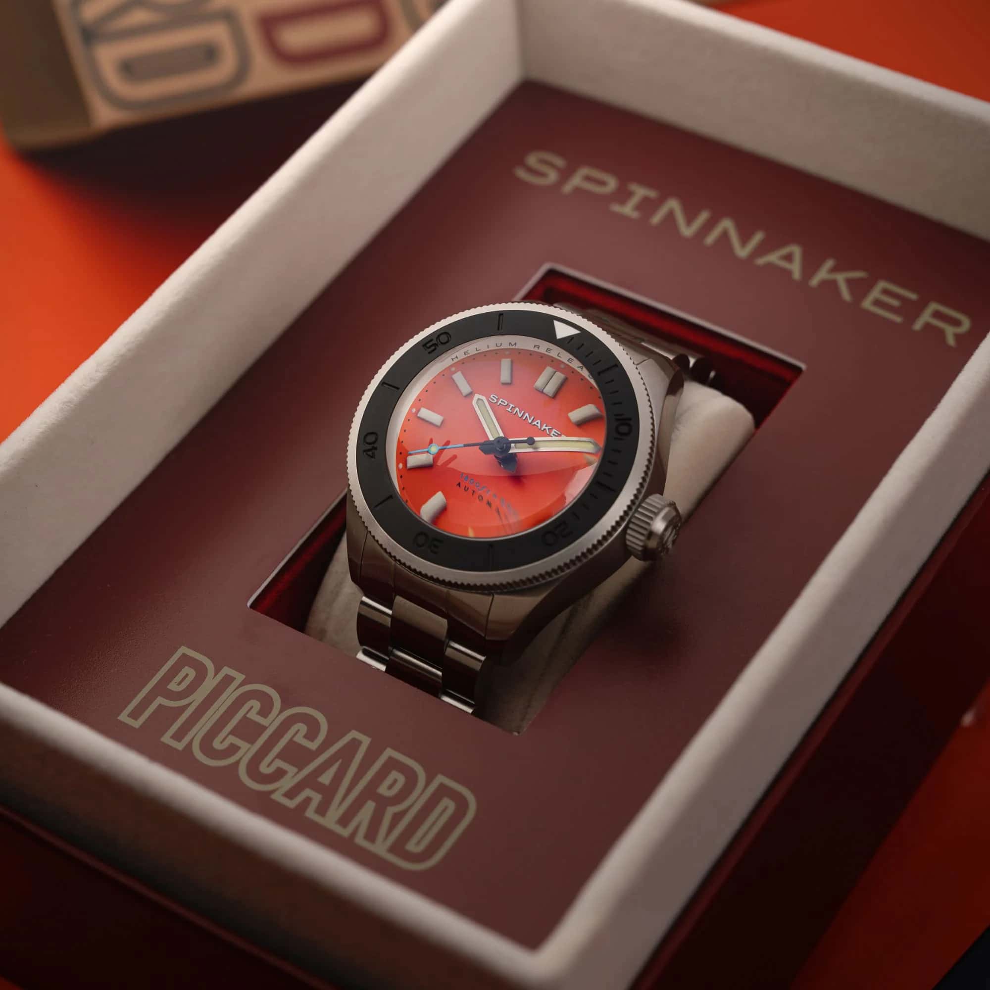 MONTRE SPINNAKER PICCARD AUTOMATIQUE ORANGE – Image 8